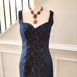 Curetê Elegant Cocktail Dress Sz-10 Indigo